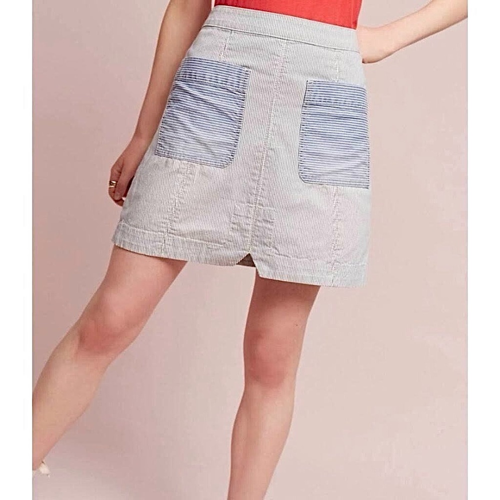 Anthropologie Pilcro Railroad Stripe Skirt